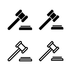 Gavel icon vector illustration. judge gavel sign and symbol. law icon. auction hammer