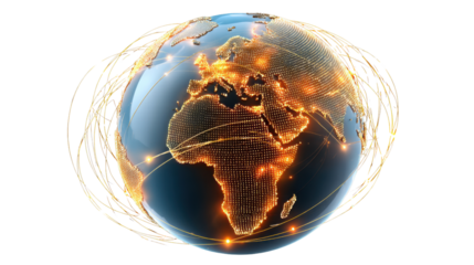 golden globe isolated on white background