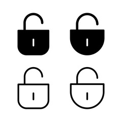 Unlock icon vector illustration. Unlock sign and symbol. unlocked padlock icon