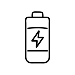 Fototapeta premium Battery icon with lightning bolt symbolizing energy and power 
