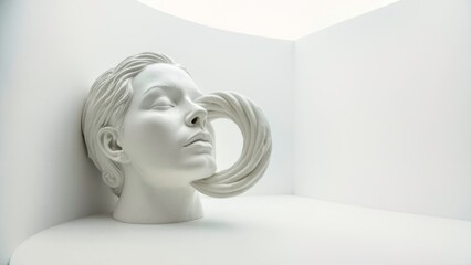 Spiral Head Sculpture Art Scene