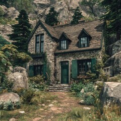 Stone Cottage in the Forest