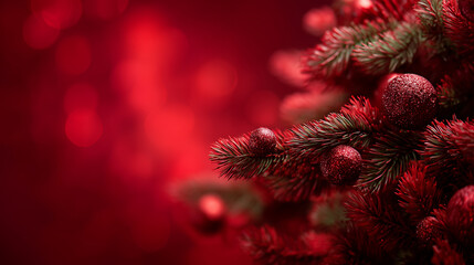 高級感あるレッド×シルバーのクリスマス素材