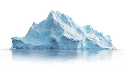 Close-up of a jagged iceberg isolated on white, emphasizing climate change and environmental protection on transparent png background. Ai generated