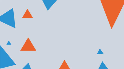 Abstract Geometric Background with Scattered Blue and Orange Triangles vector illustration