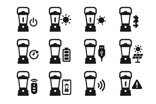 Icon digital alert vector decrease charging error remote icons voice lantern control
