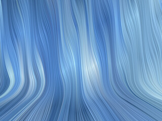 Blue flowing wavy stripes 3D abstract background. Curved floor and wall backdrop. Perspective effect.