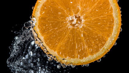 orange and water splash