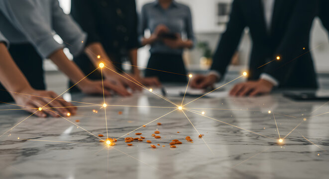 Professional business team collaboration in modern office environment with digital technology strategic planning effective communication and innovative teamwork