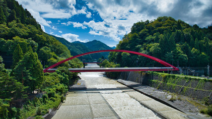 9月になった富山県の黒部川流域周辺の風景