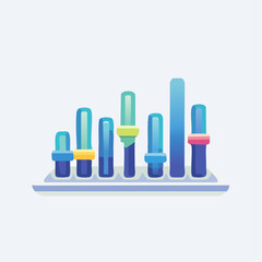 Colorful Test Tubes Arranged on a Rack.