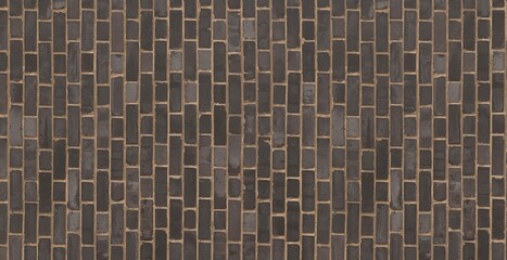 Fototapeta premium Rustic Industrial Brick Wall Texture with Mixed Black and Grey Bricks Background