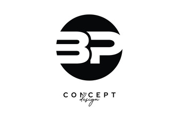 Obraz premium BP Creative Negative Space Circle Monogram Logo Design