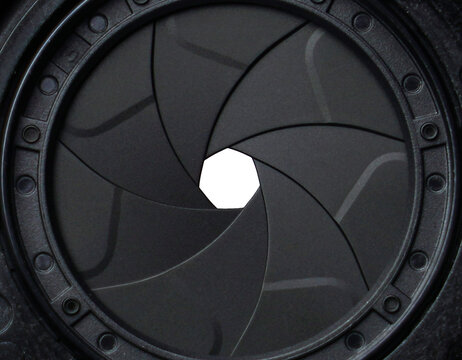 Dslr camera lens aperture . 