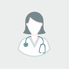 Fototapeta premium Female Doctor Icon with Stethoscope.