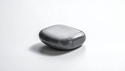 Smooth Gray Stone Object Minimalist Design.