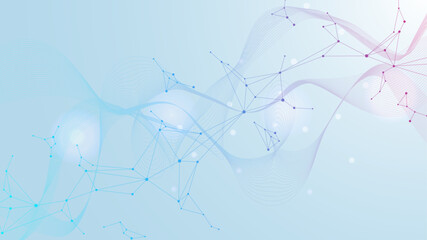 Global network connection website header or banner design. Abstract background with connecting dots and lines. Global business. Social network communication. Internet technology. Vector illustration