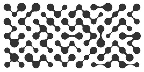 Modern tech abstract metaball shapes set. Scientific design elements, figures molecule logo, sign, icon, morph, molecular structure, scientific network template, chemical grid, liquid spotted, vector