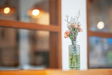 Glass Vase with Dried Flowers Decoration