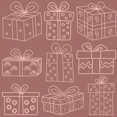 Set of vector gift boxes or presents illustration