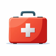 Obraz premium Red FirstAid Kit with Medical Symbol.