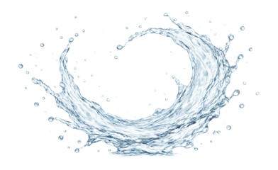 Splash of water with a transparent, clear texture