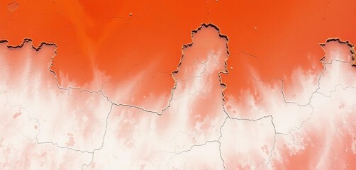 Aerial view of vibrant red Pilbara earth patterned with white salt crusts in an Australian salt lake ,   planetary,   panorama
