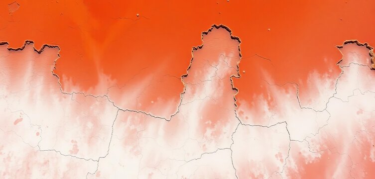 Aerial view of vibrant red Pilbara earth patterned with white salt crusts in an Australian salt lake ,   planetary,   panorama