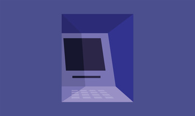 Flat design illustration of an ATM machine embedded in a wall, representing banking, financial transactions, and modern convenience, styled with a clean and minimalistic look.