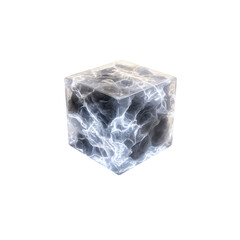 Obraz premium Luminous Energy Cube Abstract 3D Render of Glowing Crystal