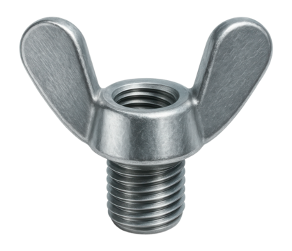 Zinc-plated wing nut with butterfly wings