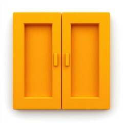Naklejka premium A door sign icon is shown, emphasizing the importance of keeping doors closed. The icon is isolated, featuring a bright color against a clean, white backdrop