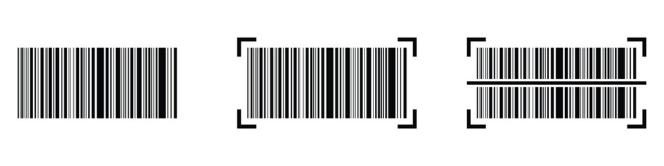 Realistic barcode. Barcode icon. Simple Fake Barcode vector icon. Black barcode icon. Collection of barcode icon for product identification, retail vector design element. Vector illustration eps 10.