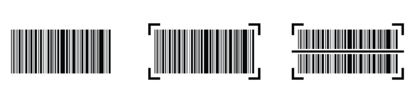 Realistic barcode. Barcode icon. Simple Fake Barcode vector icon. Black barcode icon. Collection of barcode icon for product identification, retail vector design element. Vector illustration eps 10.