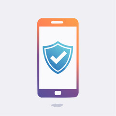 Smartphone Security Shield Icon.
