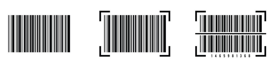 Realistic barcode. Barcode icon. Simple Fake Barcode vector icon. Black barcode icon. Collection of barcode icon for product identification, retail vector design element. Vector illustration eps 10.