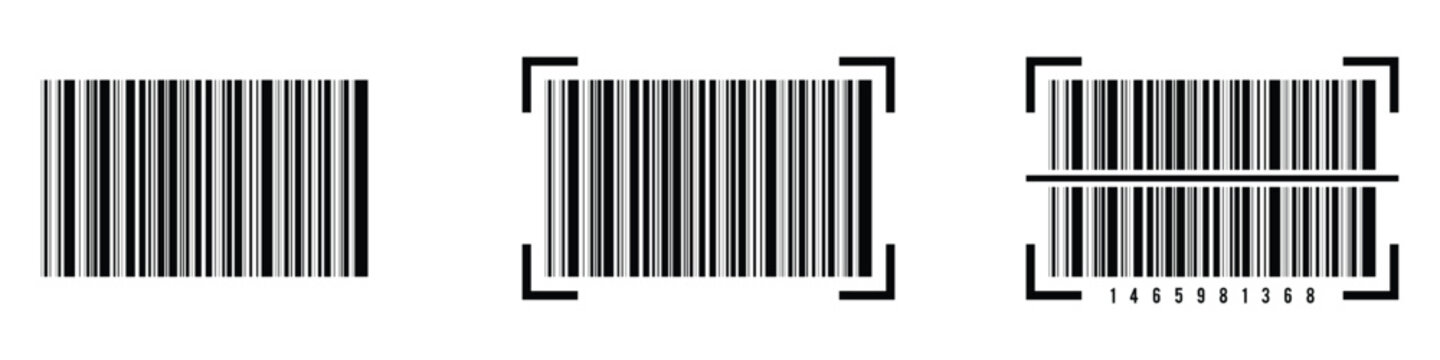 Realistic barcode. Barcode icon. Simple Fake Barcode vector icon. Black barcode icon. Collection of barcode icon for product identification, retail vector design element. Vector illustration eps 10.