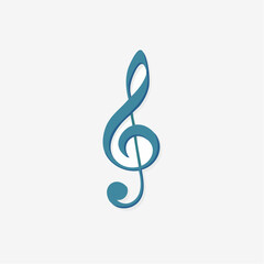 Fototapeta premium Teal Treble Clef Musical Symbol.