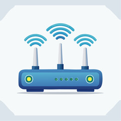 Wireless Router with Three Antennas.