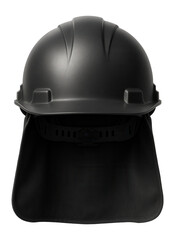 Fototapeta premium Black industrial hard hat with neck protector