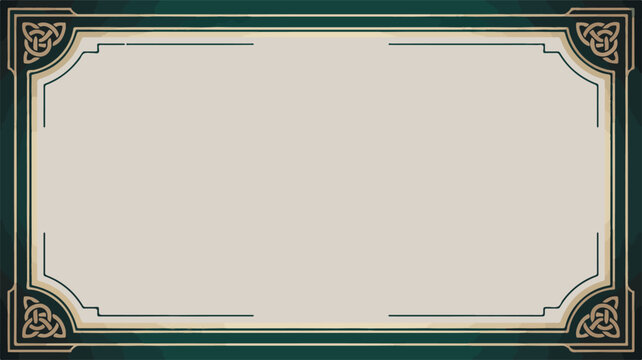 Ornate Vintage Certificate Border with Celtic Knot Corners decorative