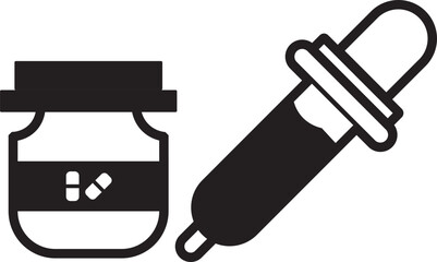 Eye dropper icon symbols. Vector illustration. Glue icon or logo isolated sign symbol vector. Medicine bottle icon illustration set with . dropper outline vector icon illustration isolated design for 
