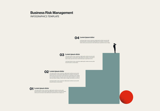 Business Risk Management Infographic Template with Minimalist Illustration