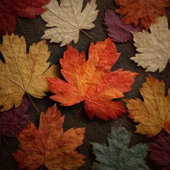 Colorful maple leaves autumn background for design
