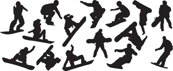 snowboarder silhouette vector, snowboarding jump outline, winter sports silhouette, snowboard athlete sketch, snowboard action doodle, snow games vector, winter snowboard clipart, snowboarder cartoon 
