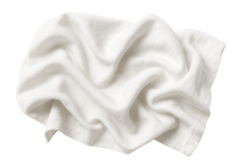 Crumpled white cotton cloth with soft creases