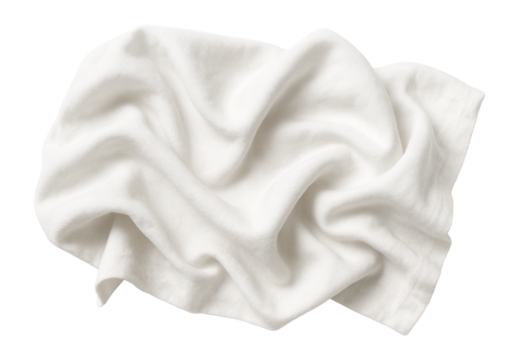 Crumpled white cotton cloth with soft creases