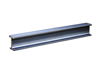 Metal steel rolled rail block construction girder material. Metal steel hard bar icon tube , isolated on transparent or white background