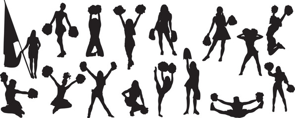 cheerleader silhouette vector, cheer dance outline, sports cheer girl, cheerleader team doodle, cheer jump shadow, female cheer art, cheerleading pose icon, performance cheer doodle, cheerleader shado