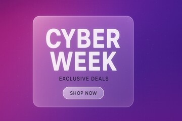 Cyber Week exclusive deals sale banner, modern gradient style, enticing retail promotion offer.
